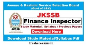 JKSSB Finance Sub Inspector